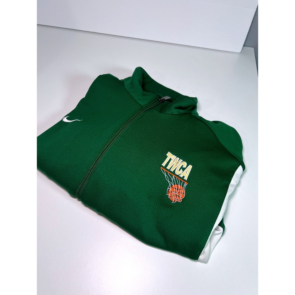 Nike Team Fit Dry Mens XL Green TWCA Basketball Full Zip Track Jacket Sportswear
